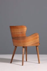 Wunderschöner Chesterfield Stil Stuhl "León Green" Armlehnstuhl Nussbaum Sekretär Stuhl