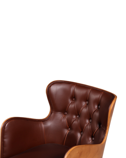 Wunderschöner Chesterfield Stil Stuhl "León Brown" Armlehnstuhl Nussbaum Esszimmerstuhl Sekretär Stuhl