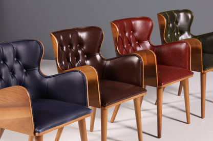 Wunderschöner Stuhl &quot;León Blue&quot; im Chesterfield Stil Armlehnstuhl Esszimmerstuhl Küchenstuhl Bürostuhl