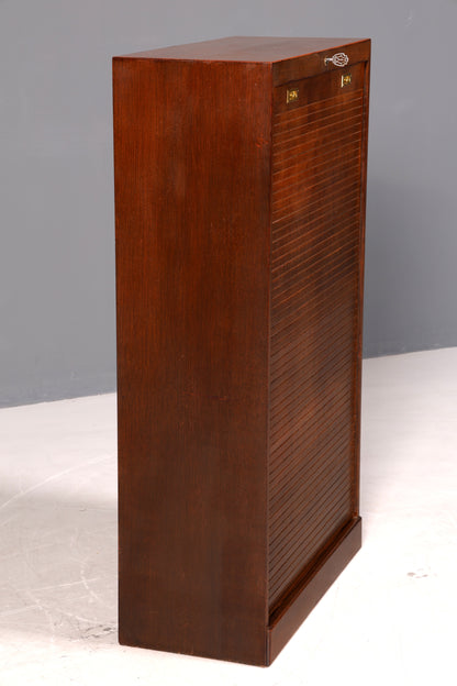Schlichter Mid Century Rollladenschrank Bauhaus Apothekerschrank Art Deco Aktenschrank Büroschrank