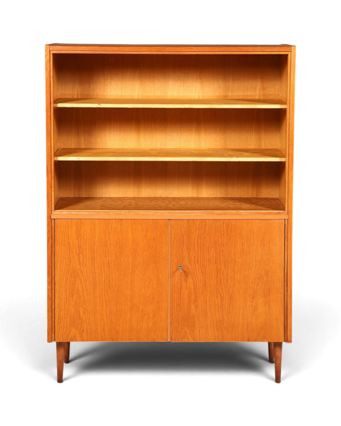Wunderschöner Mid Century Regal Schrank Vintage Highboard Bücherregal Holz Kommode ohne Gläser