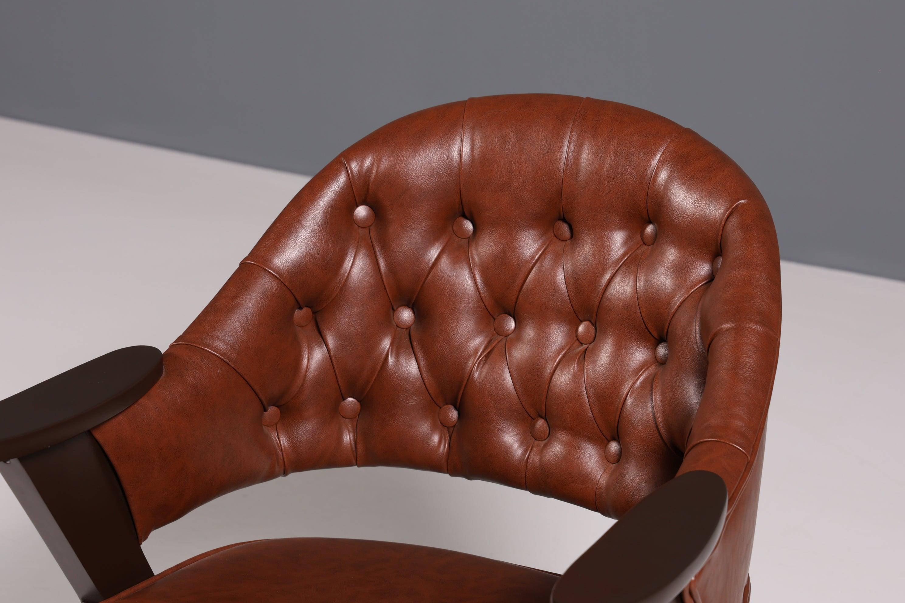Luxuriöser &quot;Manchester Brown&quot; Stuhl Armlehnstuhl Bürostuhl Chesterfield Stil Esszimmerstuhl Lounge Stuhl