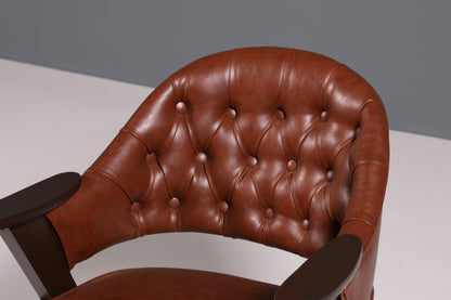 Luxuriöser &quot;Manchester Brown&quot; Stuhl Armlehnstuhl Bürostuhl Chesterfield Stil Esszimmerstuhl Lounge Stuhl