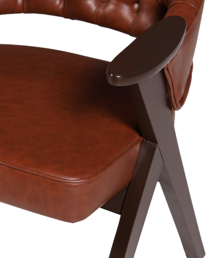 Luxuriöser "Manchester Brown" Stuhl Armlehnstuhl Bürostuhl Chesterfield Stil Esszimmerstuhl Lounge Stuhl