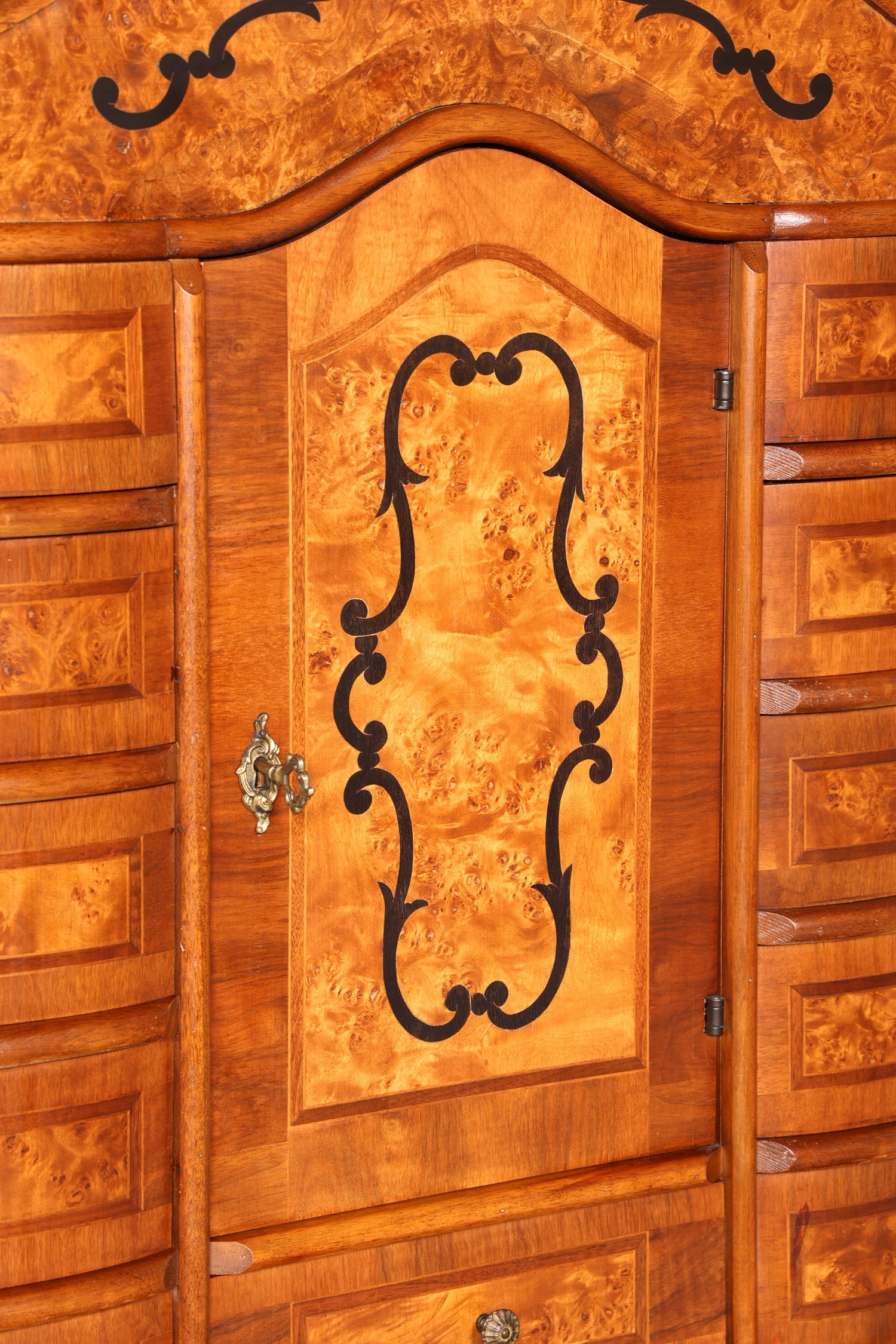 Beeindruckender Barock Aufsatzsekretär Nussbaum Sekretär Schreibschrank Tabernakel Massivholz Vintage
