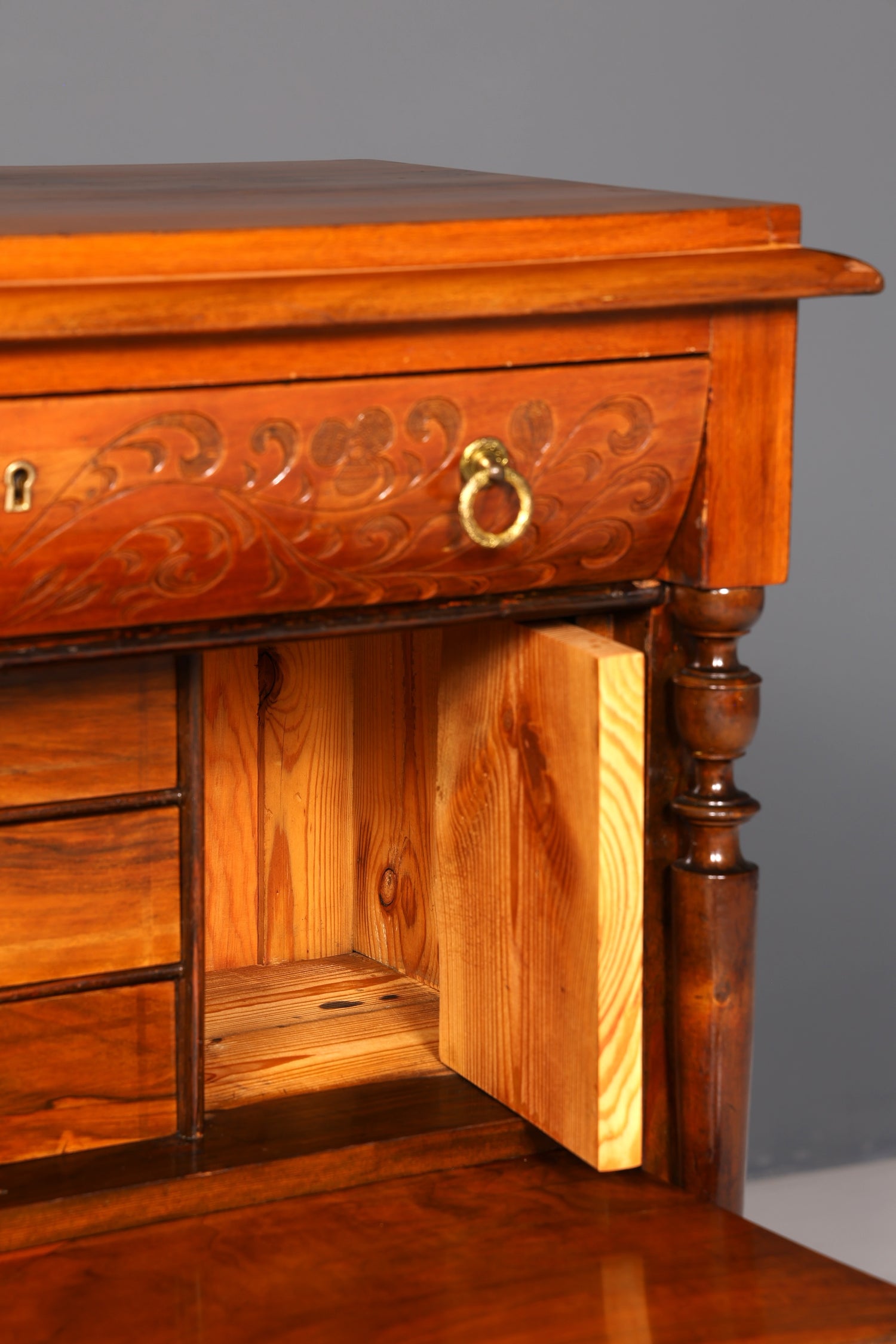 Eleganter Gründerzeit Sekretär Vertiko Highboard Louis Philippe Kommode Antik Schrank um 1880