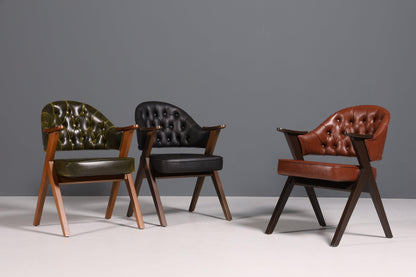 Luxuriöser &quot;Manchester Brown&quot; Stuhl Armlehnstuhl Bürostuhl Chesterfield Stil Esszimmerstuhl Lounge Stuhl