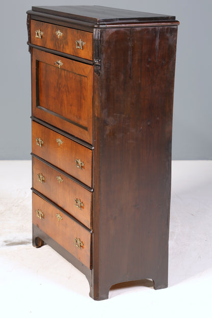 Stilvoller Gründerzeit Sekretär Vertiko Nussbaum Jugendstil Highboard Kommode um 1880