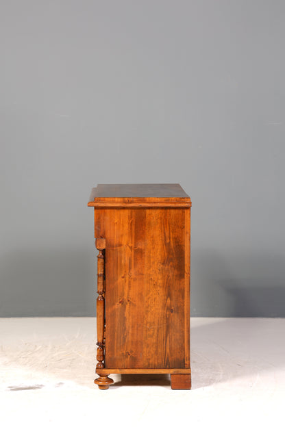 Edle Gründerzeit Kommode Louis Philippe Nussbaum Sideboard um 1880 Antik Schubladenkommode
