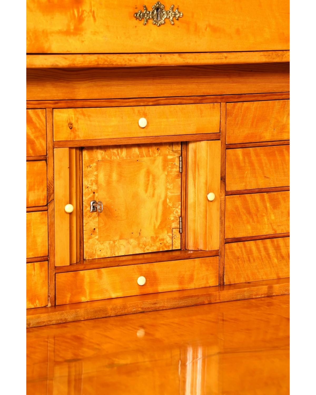 G106 Finish cm Wunderschöner Gründerzeit Sekretär Kommode Jugendstil Schubladenkommode Antik Vertiko