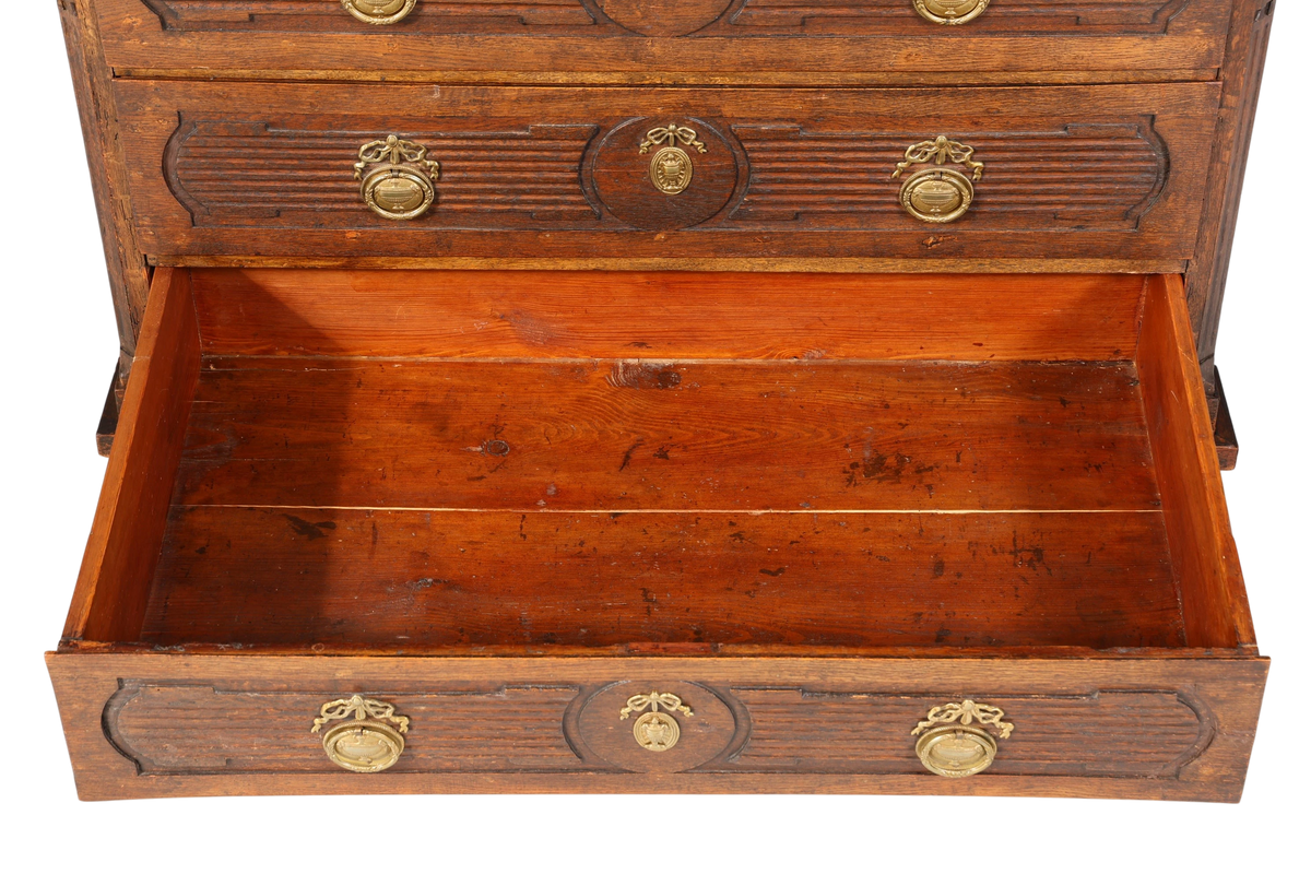 Beeindruckender Biedermeier Sekretär Louis Seize Aufsatzsekretär um 1810 Schreibkommode Büroschrank Kommode