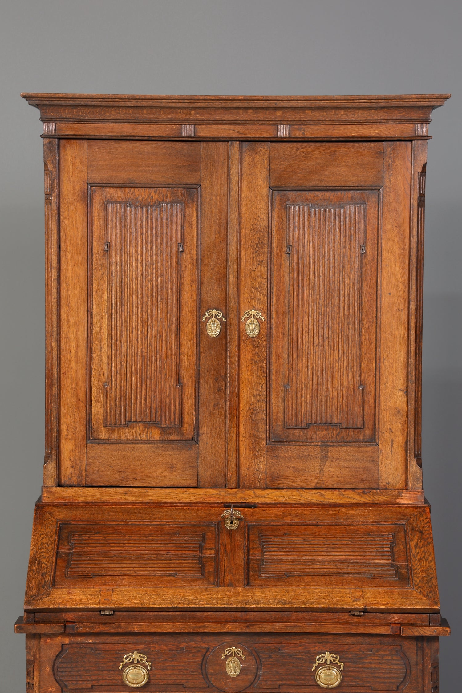 Beeindruckender Biedermeier Sekretär Louis Seize Aufsatzsekretär um 1810 Schreibkommode Büroschrank Kommode