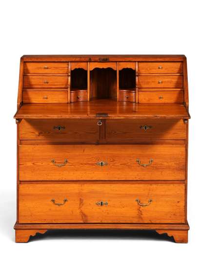 Hauptstadt Möblerei antiker englischer Sekretär aus Eiche mit Schreibklappe, Schubladen und warmer Holzmaserung