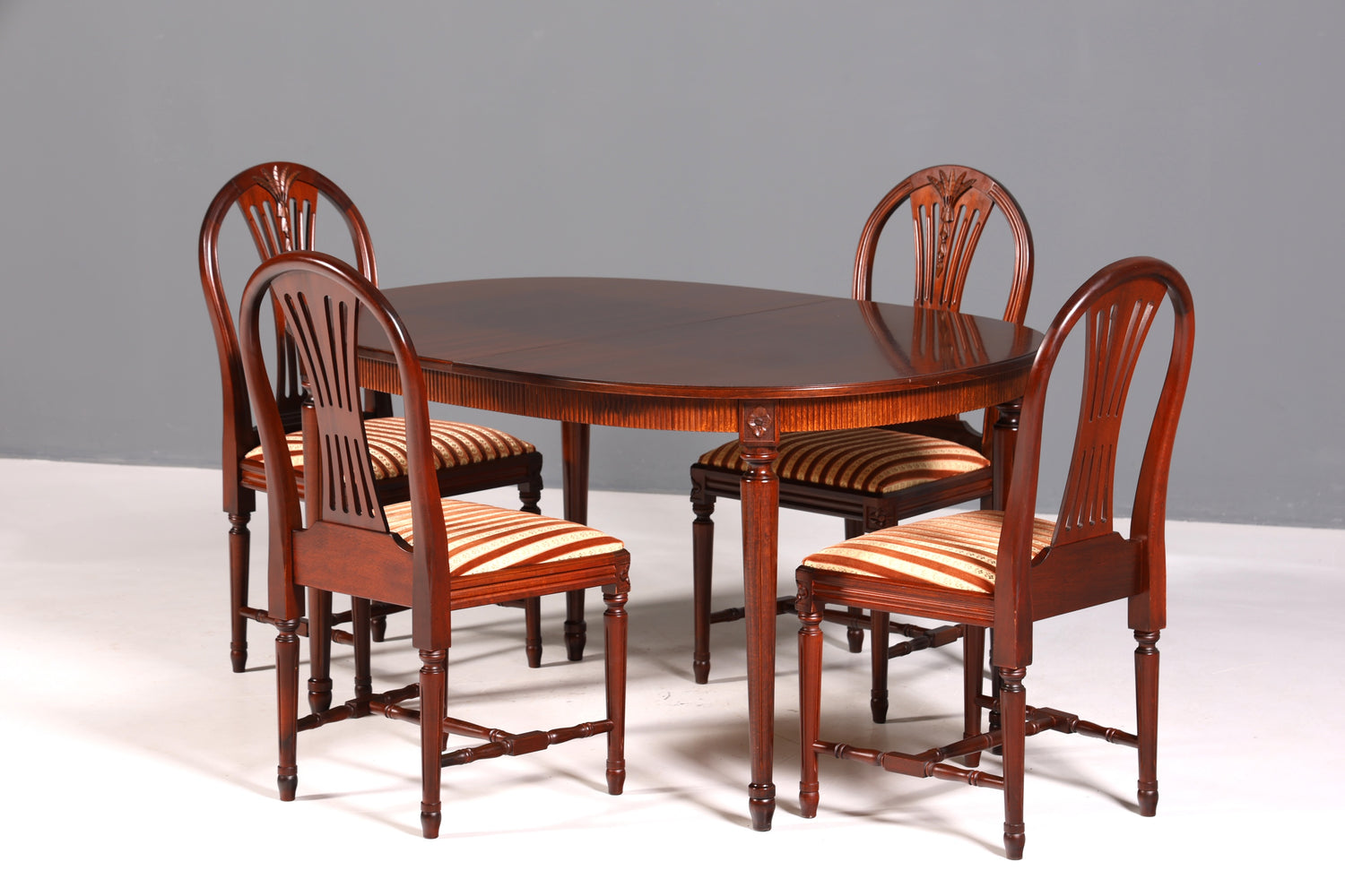 4x Edle Englische Stühle Englisch Dining Chairs Antik 60er Jahre Küchenstühle Stuhlset