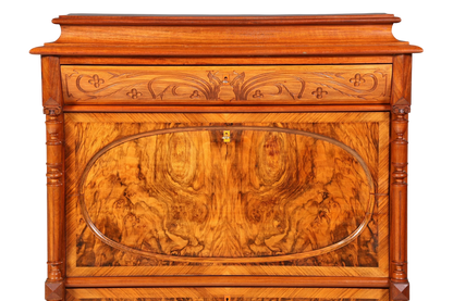 Traumhafter Louis Philippe Sekretär um 1870 Vertiko Nussbaum Highboard Kommode Sekretär Schrank