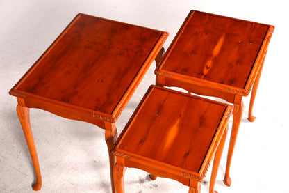 Wunderschöner Chippendale 3er Satz Beistelltisch Set Barock Stil Ablagetisch Set Tisch Set Antik Vintage