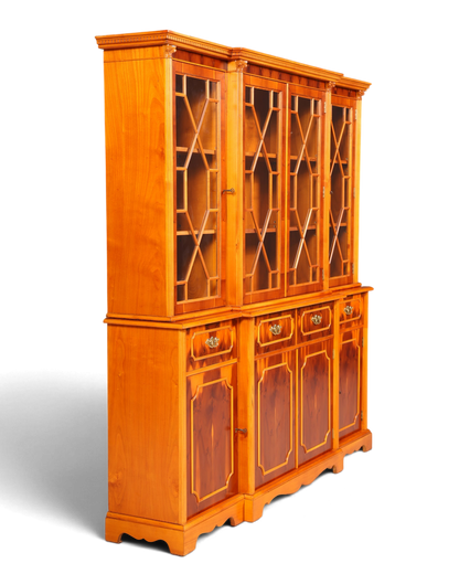 Traumhafte Englische Vitrine Bücherschrank Buffet Antik Stil Englisch Eibe Glasvitrine Bibliothek