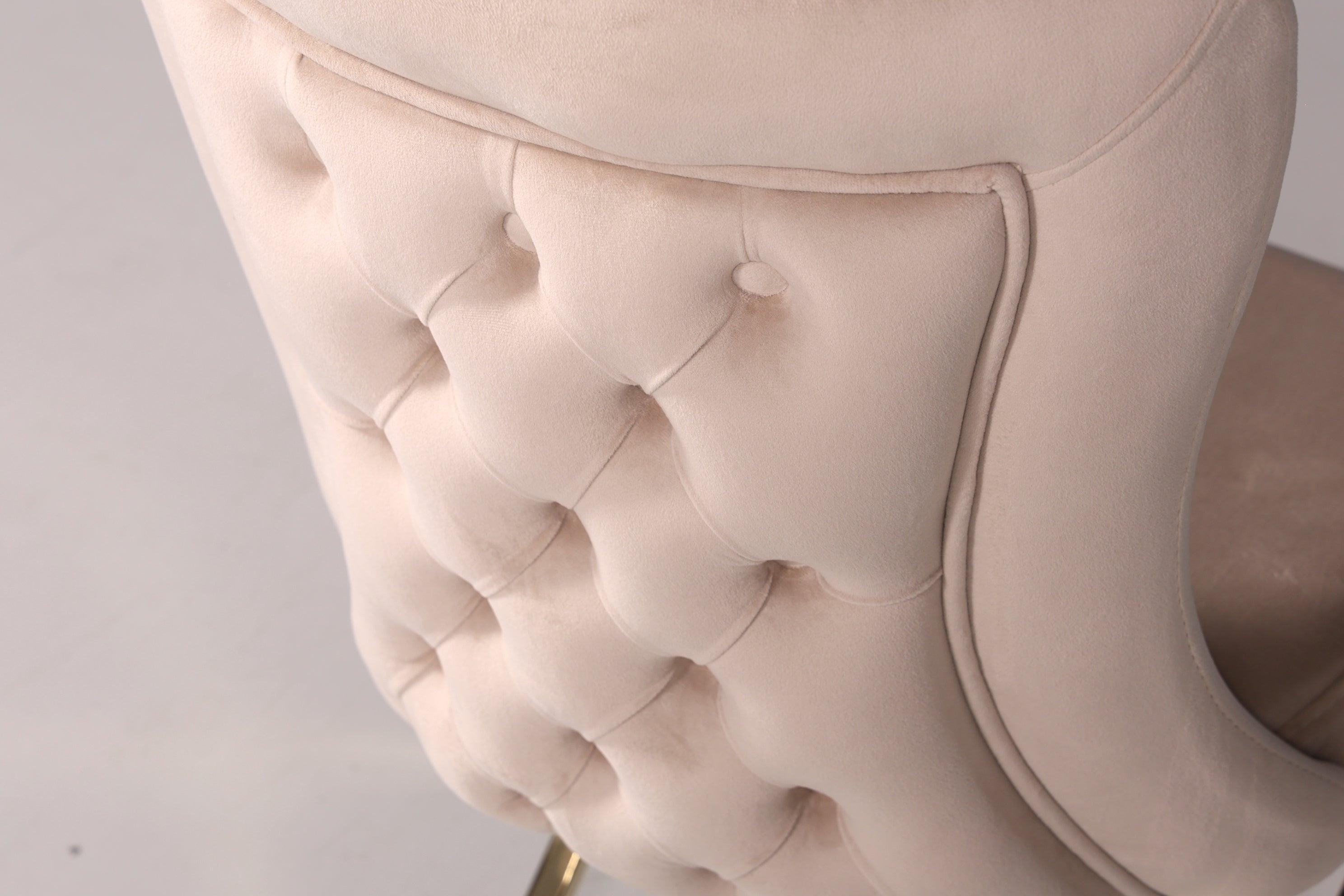 Edler Chesterfield Esszimmerstuhl &quot;Valencia&quot; in Beige Gold