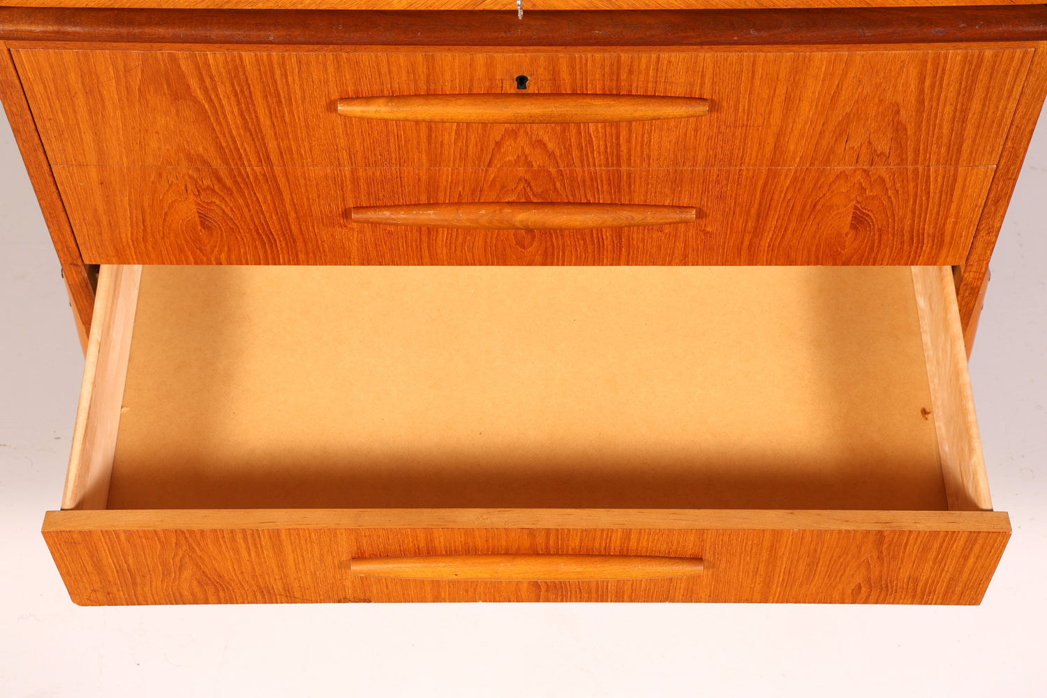 Beautiful mid-century roll-top writing bureau, desk, office cabinet, vintage 1960s wood
