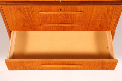 Beautiful mid-century roll-top writing bureau, desk, office cabinet, vintage 1960s wood