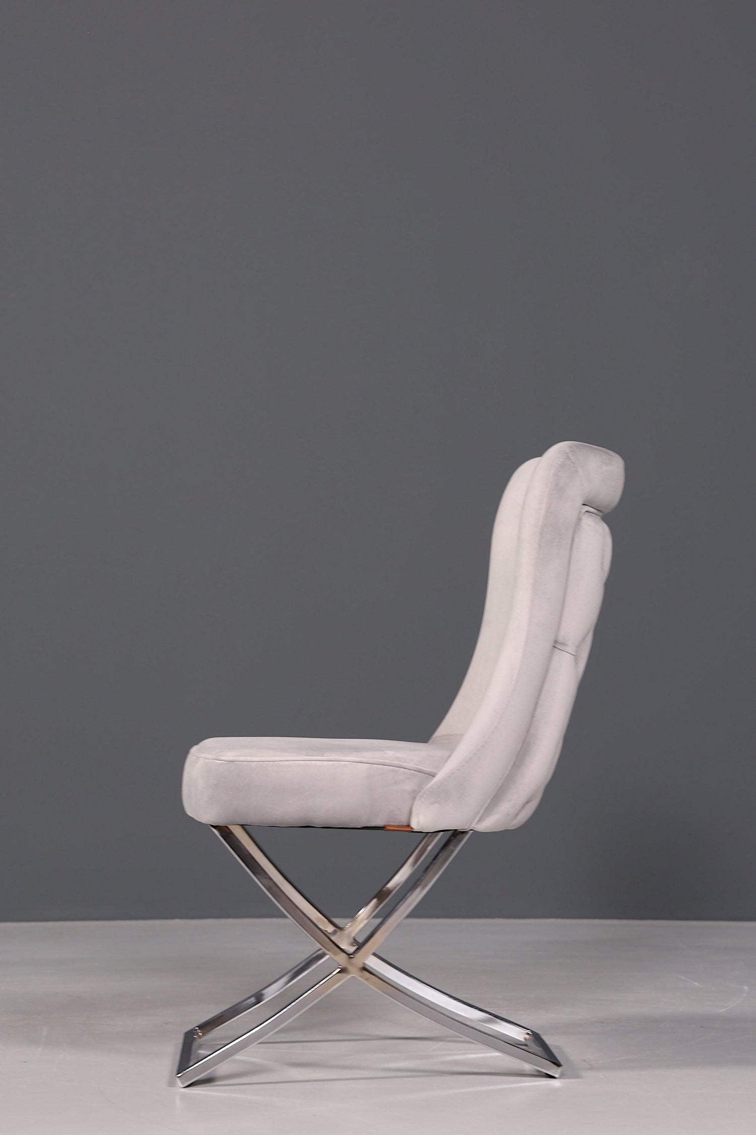 Edler Chesterfield Esszimmerstuhl &quot;Valencia&quot; in Grau