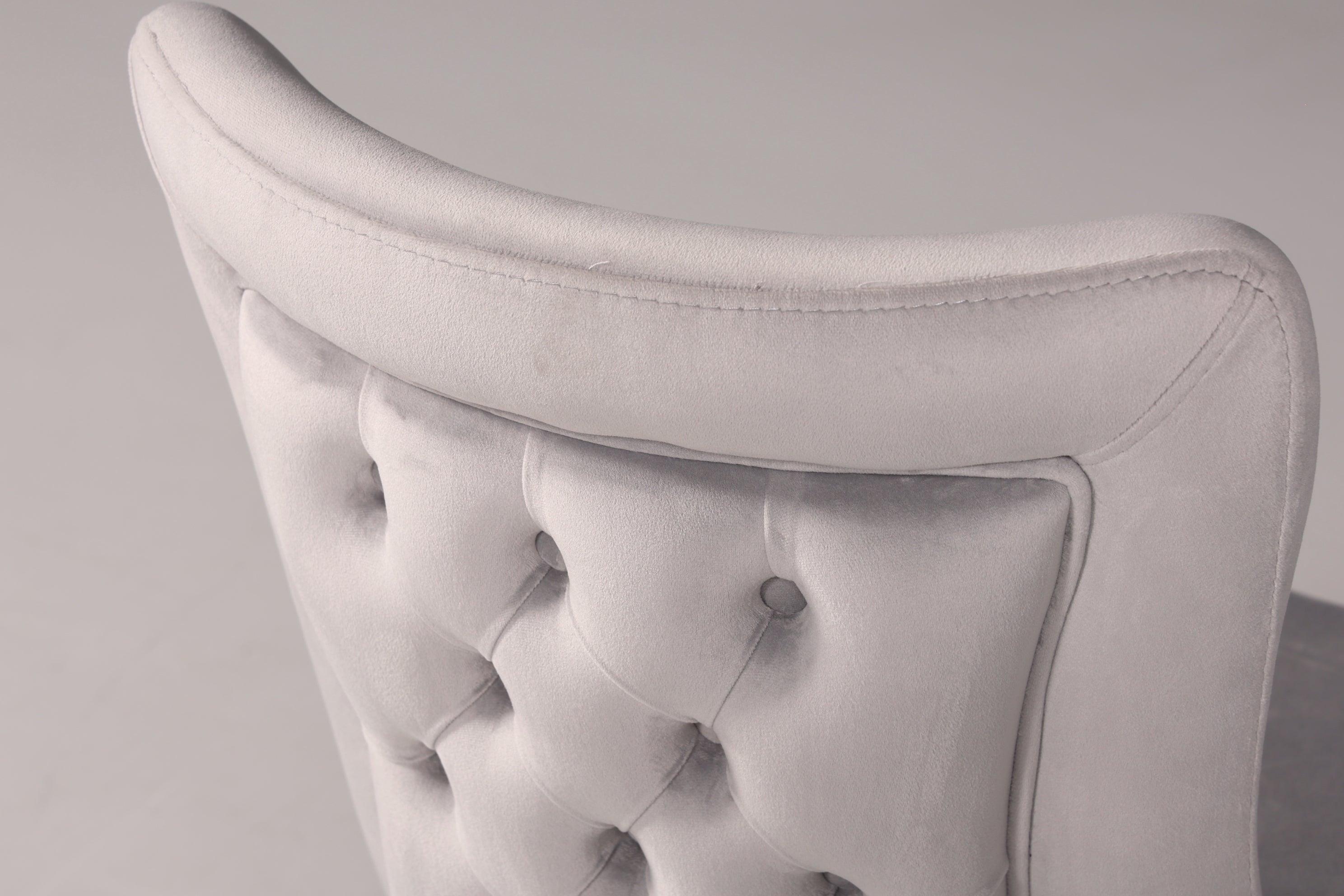 Edler Chesterfield Esszimmerstuhl &quot;Valencia&quot; in Grau