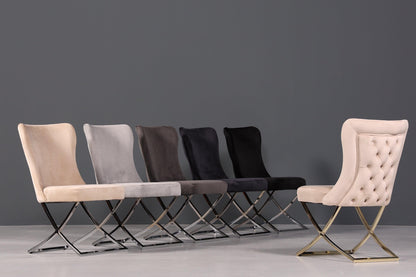 Edler Chesterfield Esszimmerstuhl &quot;Valencia&quot; in Beige Gold