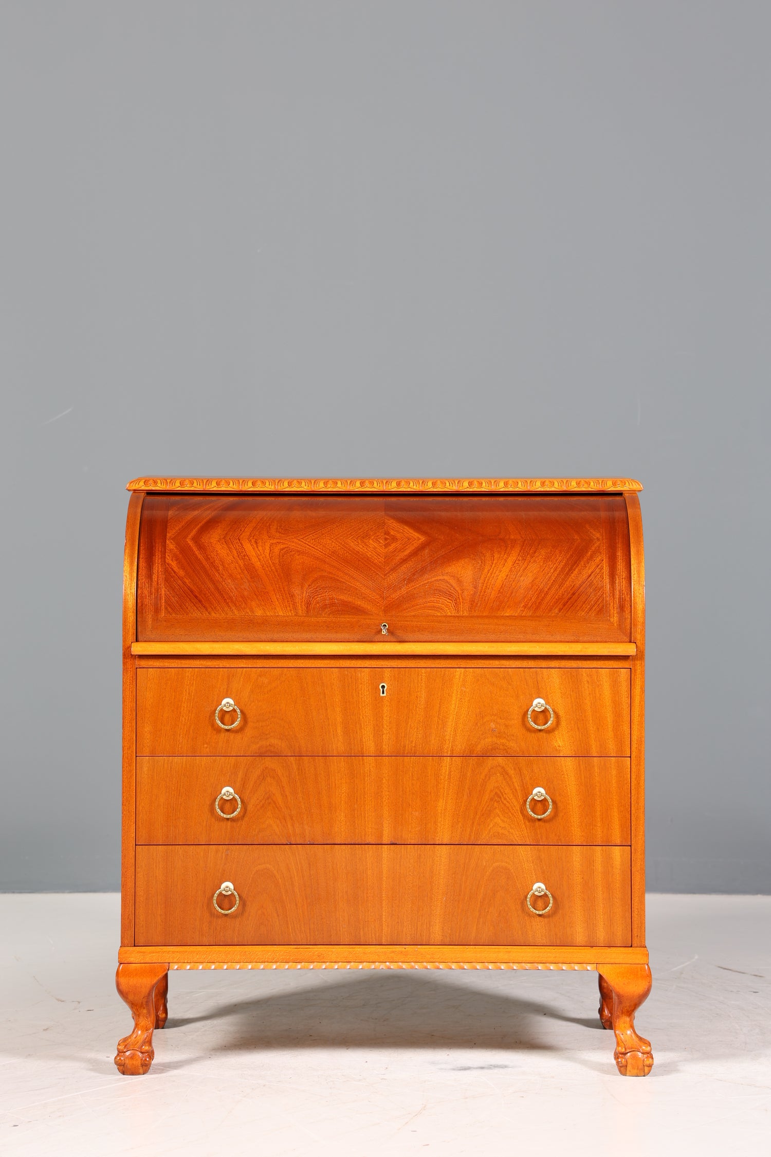 Traumhafter Rollladen Sekretär um 1930 Büro Kommode echt Holz Barock Stil Schreibtisch Bürokommode