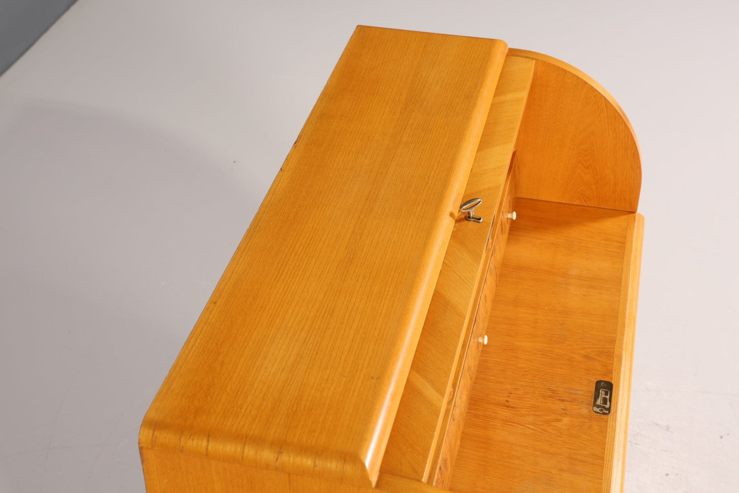 Stilvoller Mid Century Rollladen Sekretär Danish Design echt Holz Rollladen Kommode