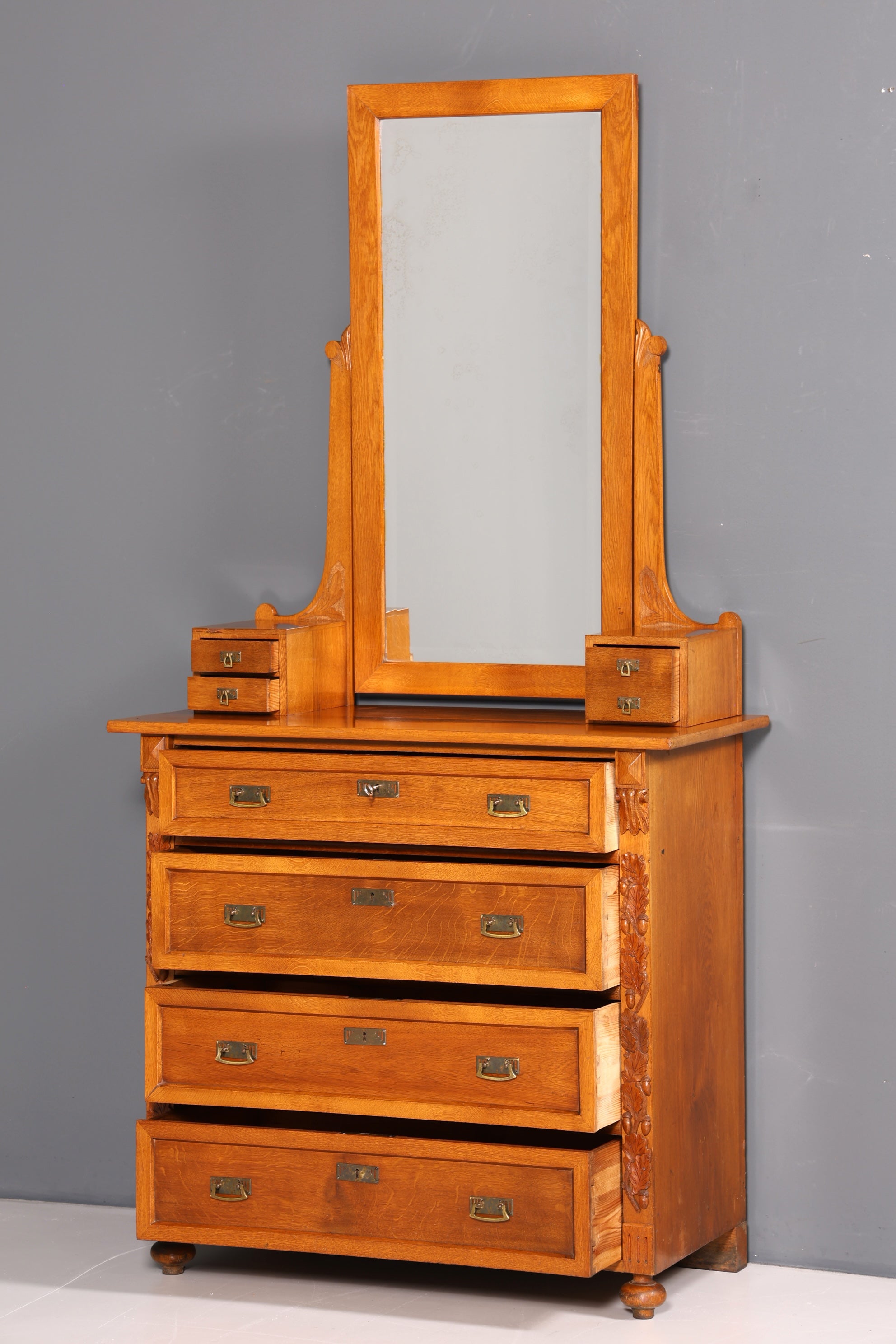 Traumhafte Jugendstil Kommode Antik Sideboard mit Spiegel Flurkommode Frisierkommode