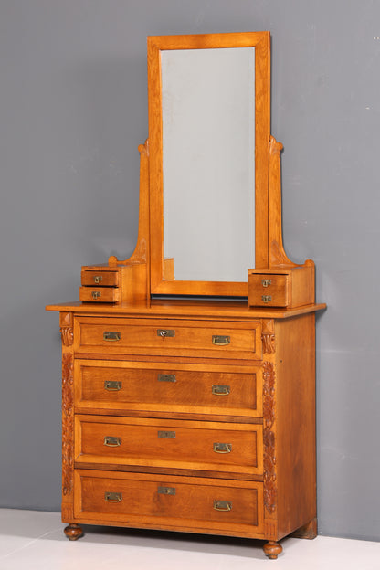Traumhafte Jugendstil Kommode Antik Sideboard mit Spiegel Flurkommode Frisierkommode