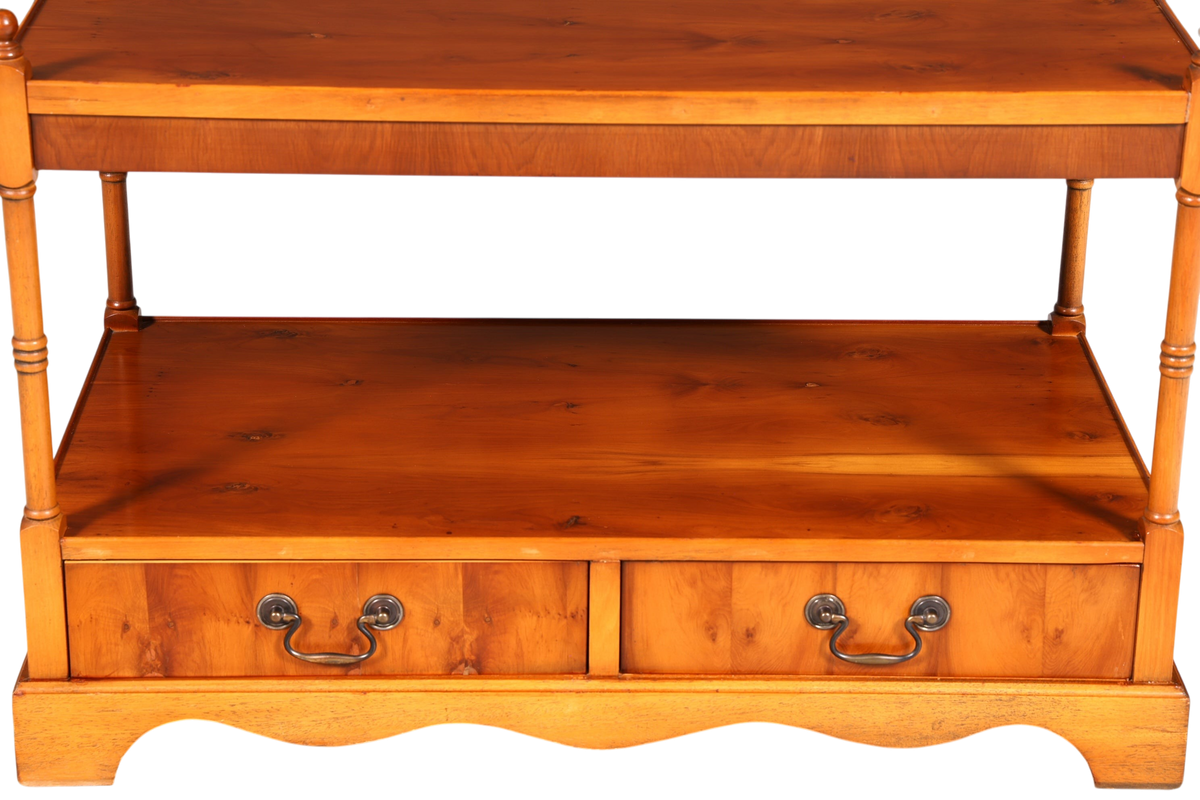 Wunderschöner Englischer Couchtisch Regency Stil Antik Ablagetisch Beistelltisch Schubladen Holz