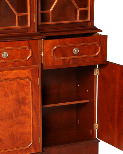 Hauptstadt Möblerei englische Vitrine aus Holz mit offener Schublade und Schrankfach im Vintage-Stil