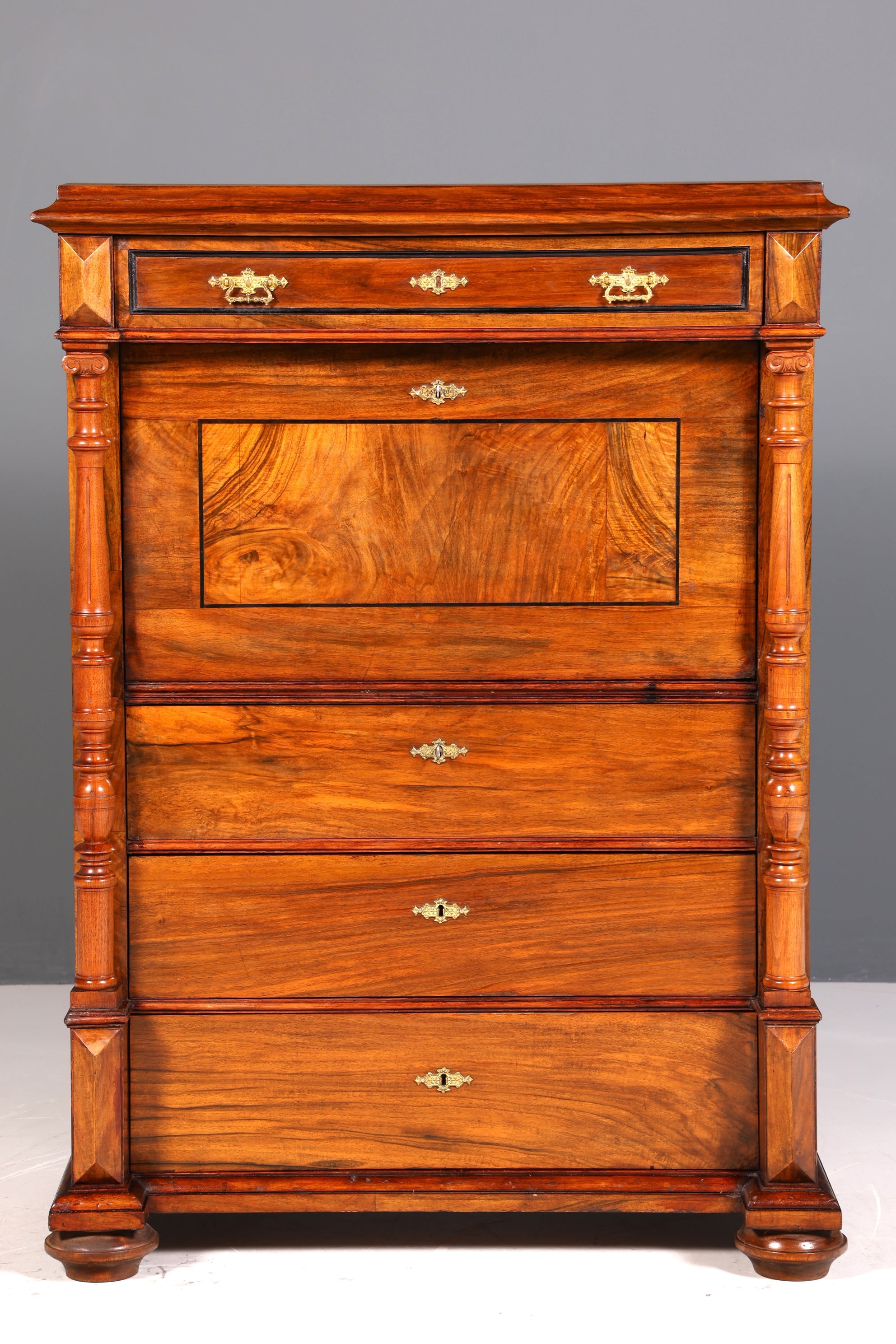 Traumhafter Gründerzeit Sekretär Vertiko Highboard Louis Philippe Kommode Sekretär Schrank um 1880
