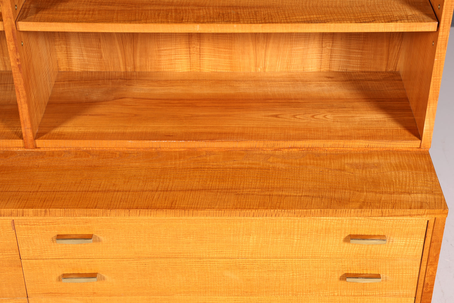 Wunderschöner XXL Mid Century Schrank Bücherregal Vintage Regal Bibliothek Holz Bookshelf