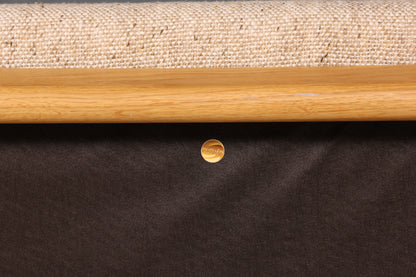 Wunderschöner Original Dyrlund Hocker Mid Century Fussablage echt Holz Schemel Polsterhocker