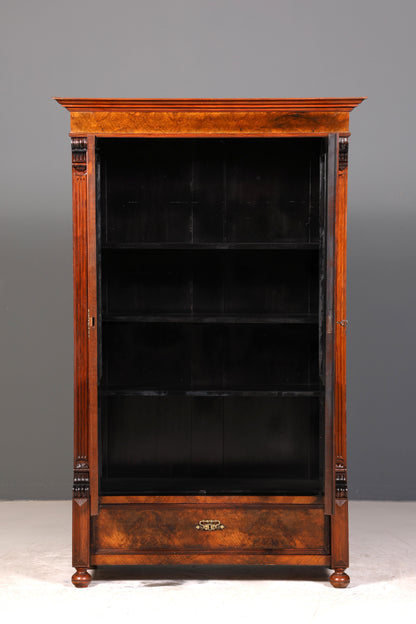 Edler Gründerzeit Vitrine Schrank um 1880 Kleiderschrank Antik Louis Philippe Wäscheschrank