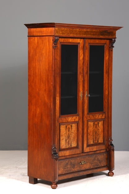 Edler Gründerzeit Vitrine Schrank um 1880 Kleiderschrank Antik Louis Philippe Wäscheschrank
