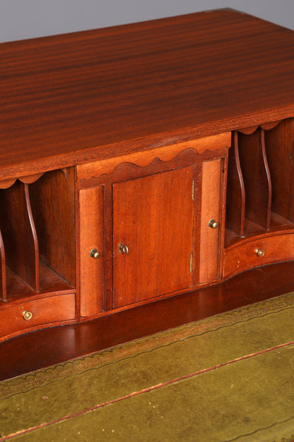 Beautiful Maritime English Secretary Desk, Writing Chest with Genuine Leather Writing Surface, Antique Vintage
