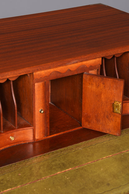Beautiful Maritime English Secretary Desk, Writing Chest with Genuine Leather Writing Surface, Antique Vintage