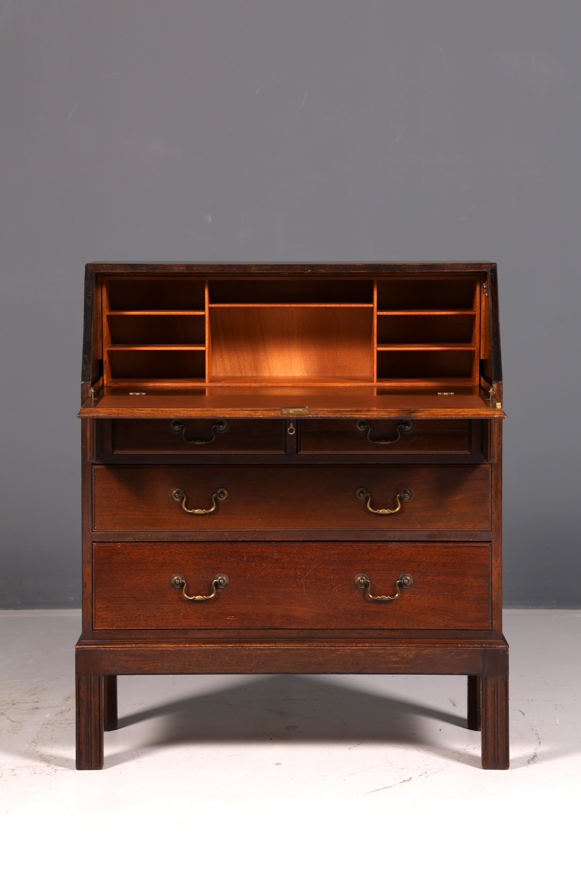 Wunderschöner Englischer Sekretär Schreibkommode Echt Holz Schreibtisch Kommode Büro Antik Vintage
