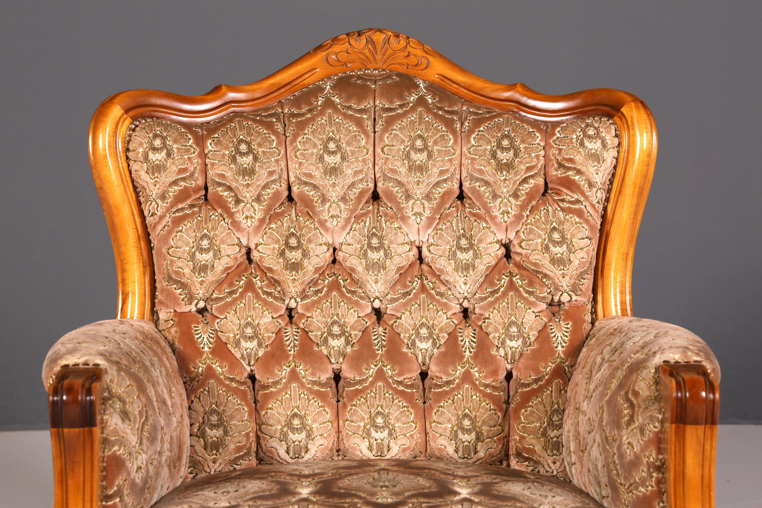 Edler Chippendale Armlehnsessel Barock Stil Sessel Armchair Samt Stoff Sessel 2 von 2