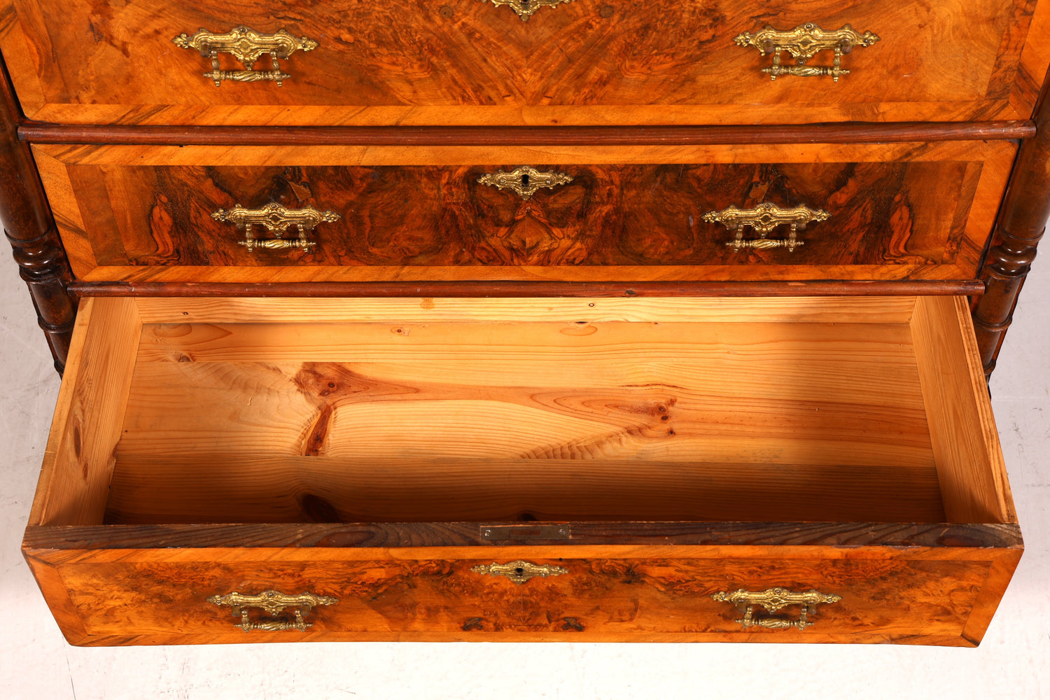 Wunderschöner Gründerzeit Sekretär Vertiko Highboard Louis Philippe Kommode Sekretär Schrank um 1880