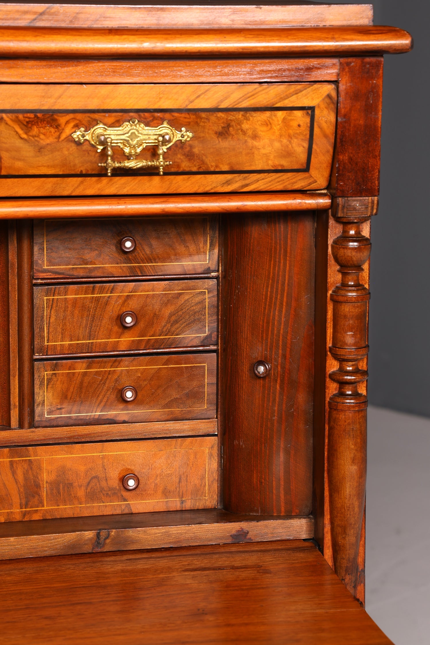 Wunderschöner Gründerzeit Sekretär Vertiko Highboard Louis Philippe Kommode Sekretär Schrank um 1880