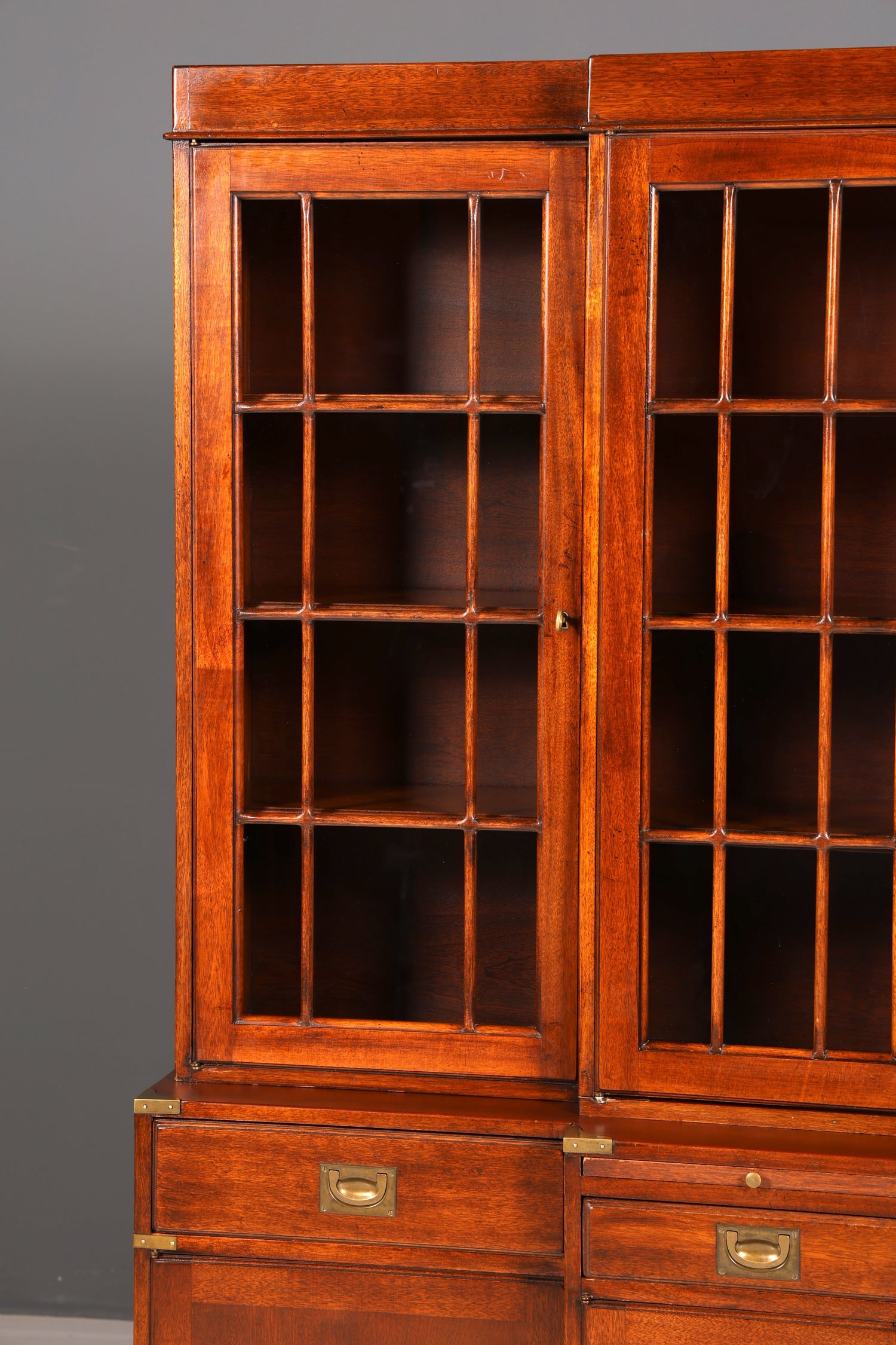 Beeindruckender Maritimer Vitrinenschrank Englischer Schrank Echt Holz Bibliothek Bücherschrank Anrichte Vintage