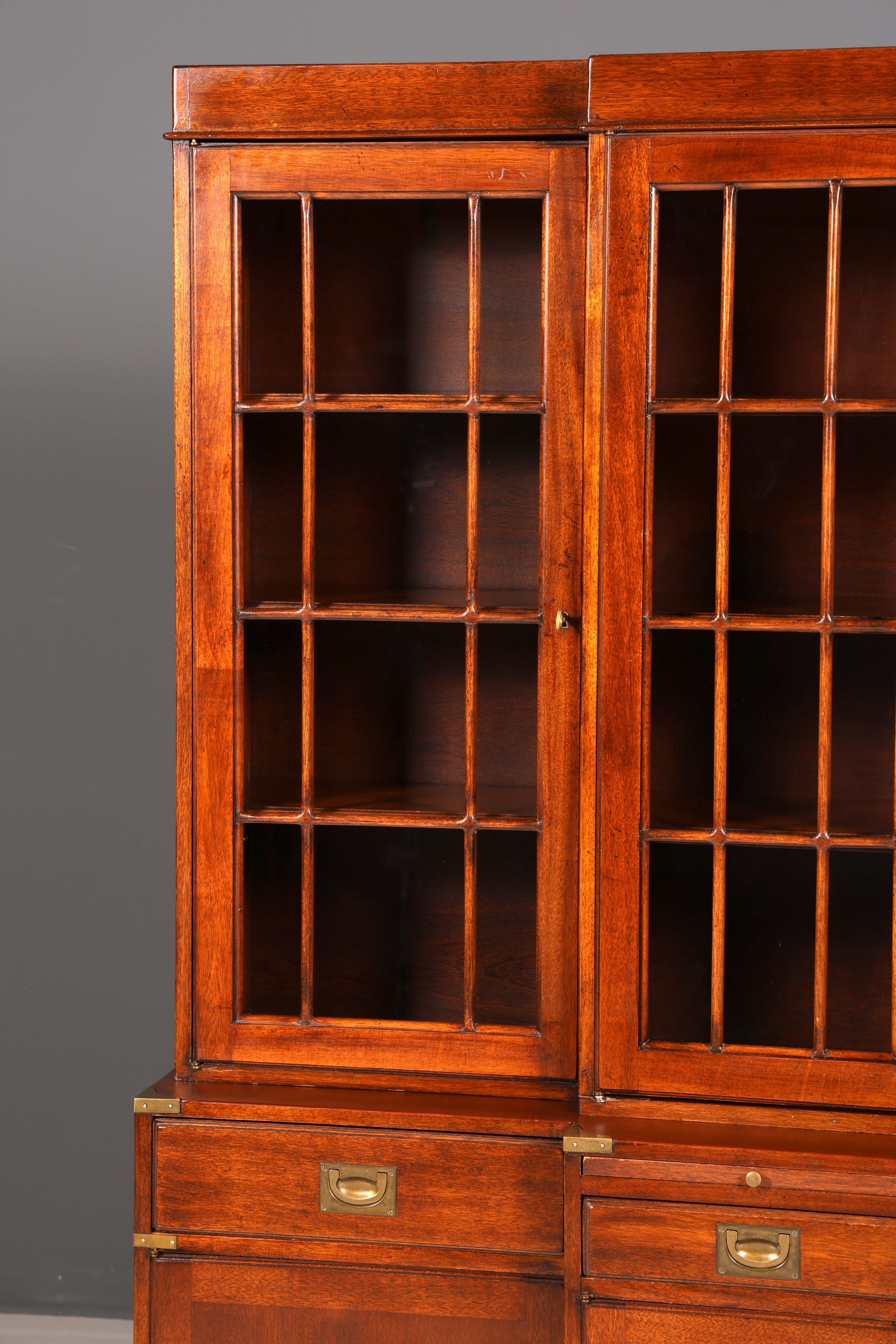 Beeindruckender Maritimer Vitrinenschrank Englischer Schrank Echt Holz Bibliothek Bücherschrank Anrichte Vintage