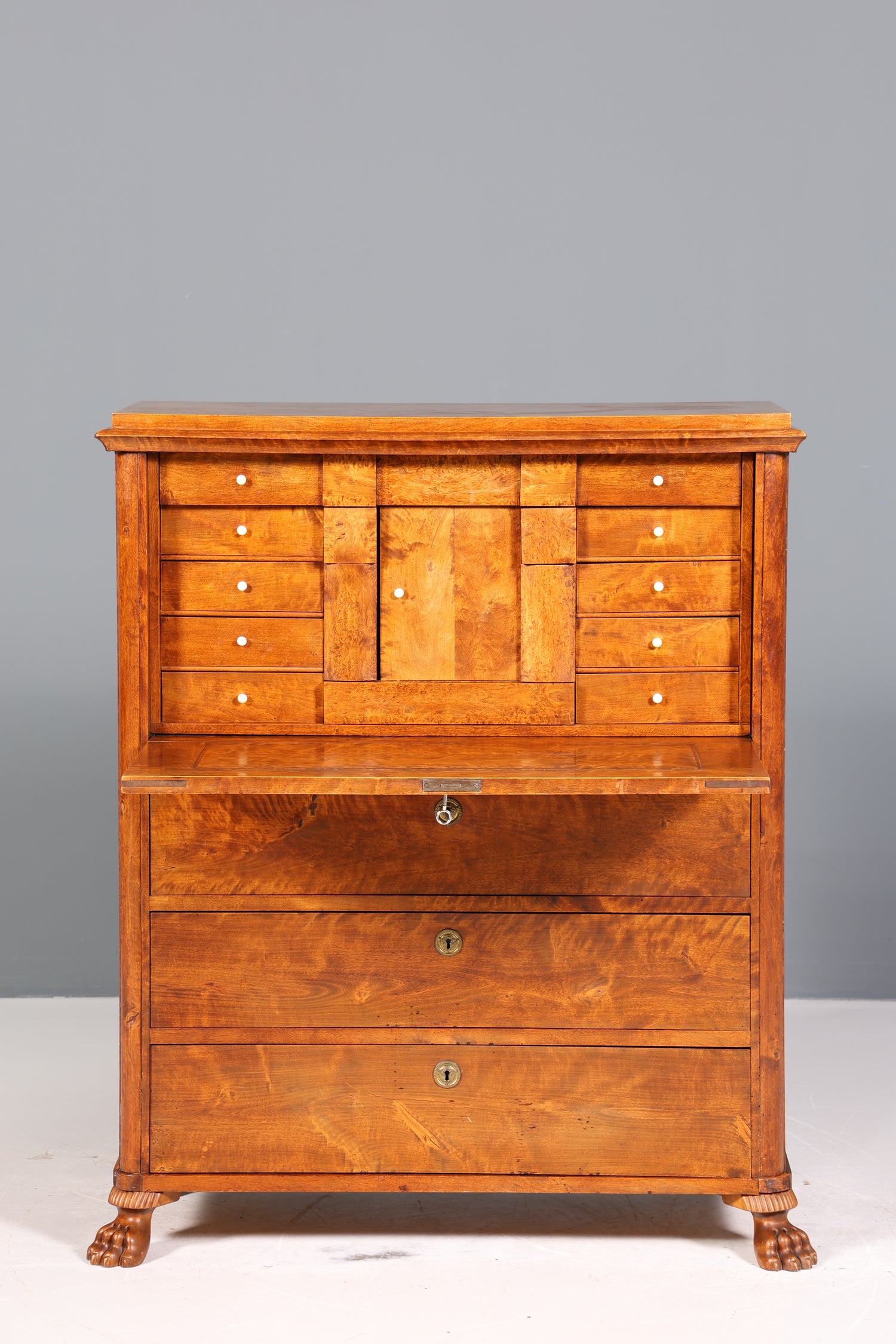 Edler Biedermeier Sekretär Vertiko Antik Kommode Louis Philippe Schreibkommode Schreibtisch
