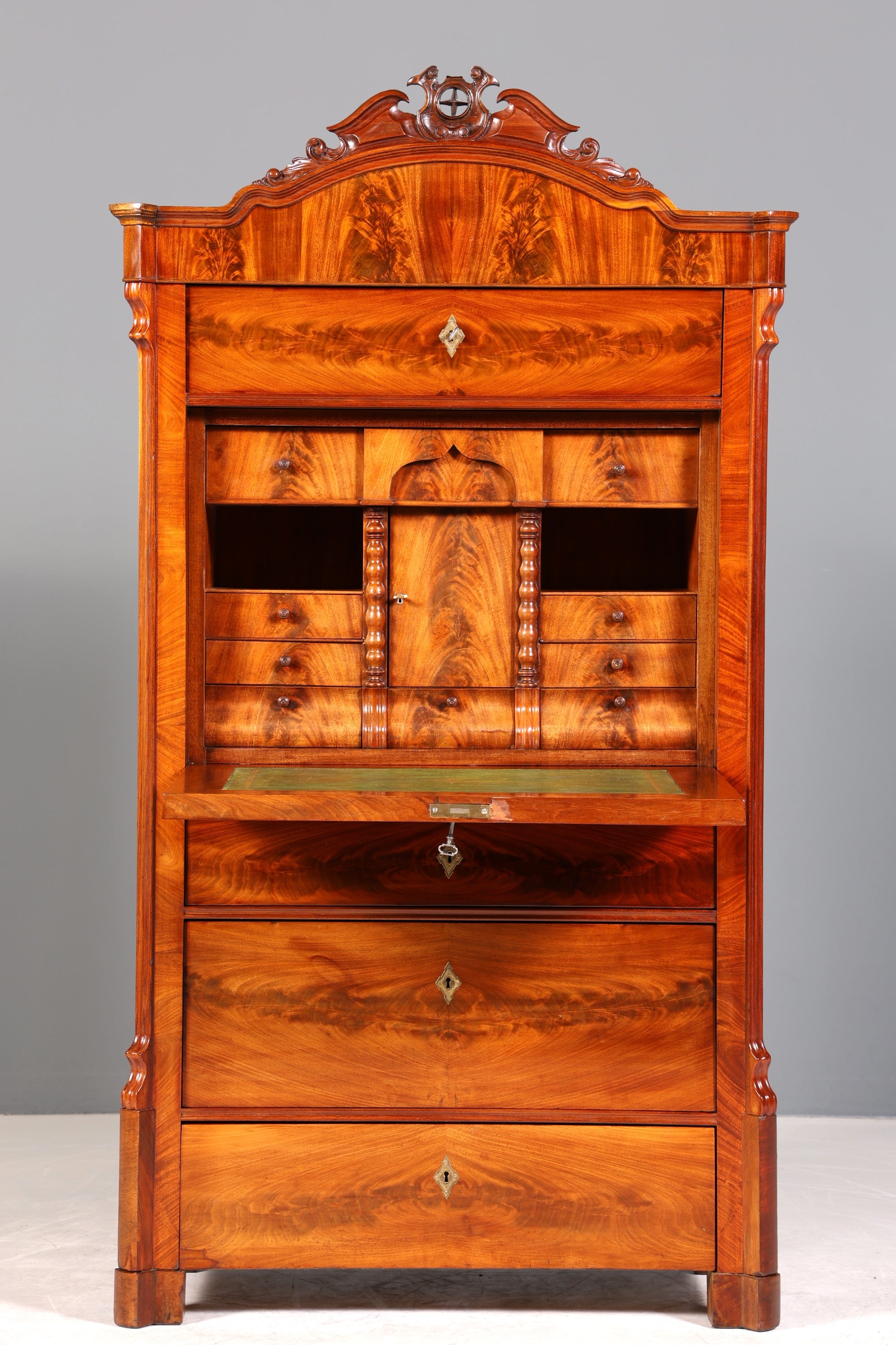 Beeindruckender Louis Philippe Sekretär um 1880 Gründerzeit Antik Schrank Chiffoniere