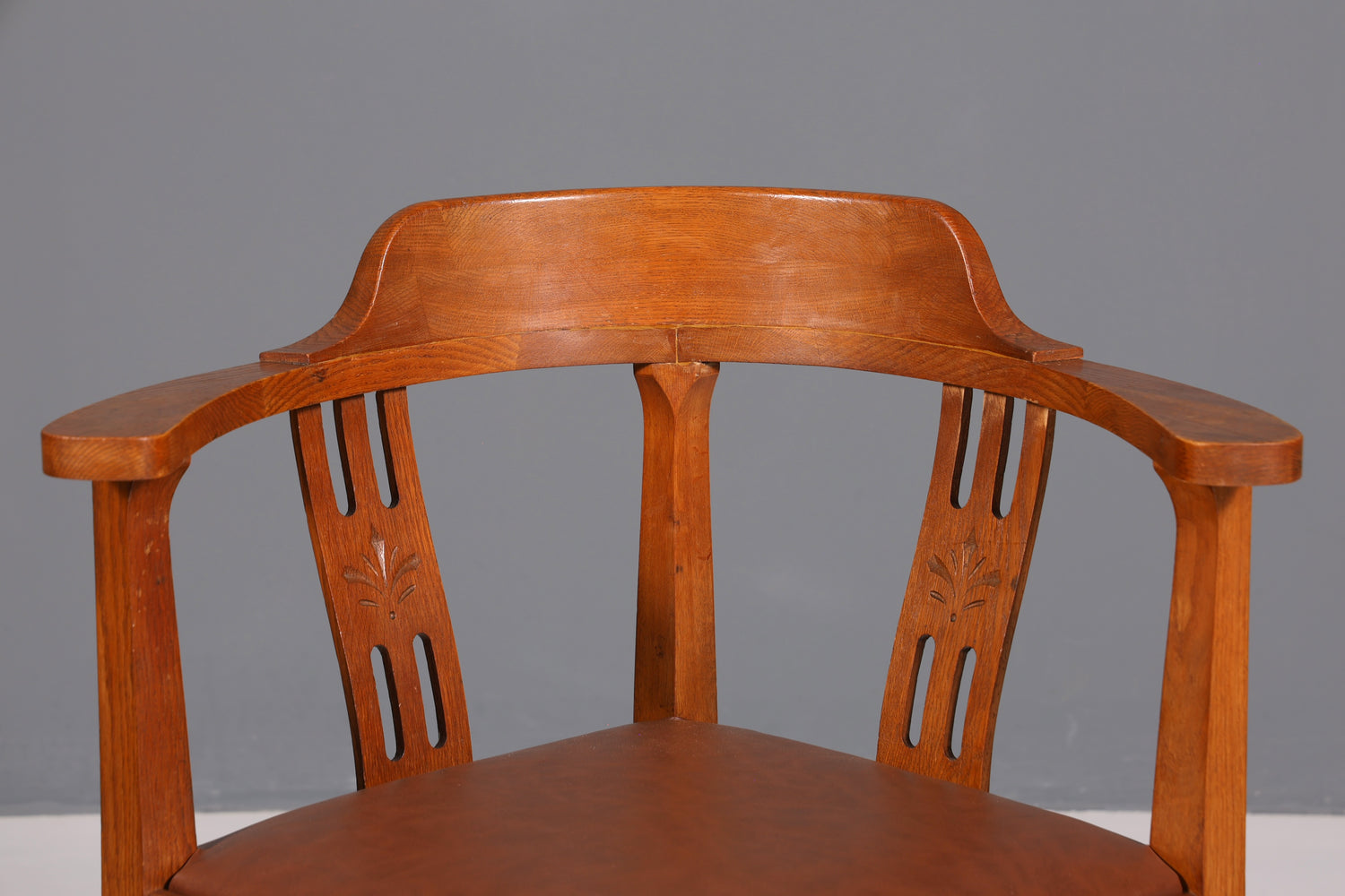 Wunderschöner Jugendstil Eckstuhl Armlehnstuhl Antik Eiche Holz Schreibtisch Stuhl Sekretär Stuhl