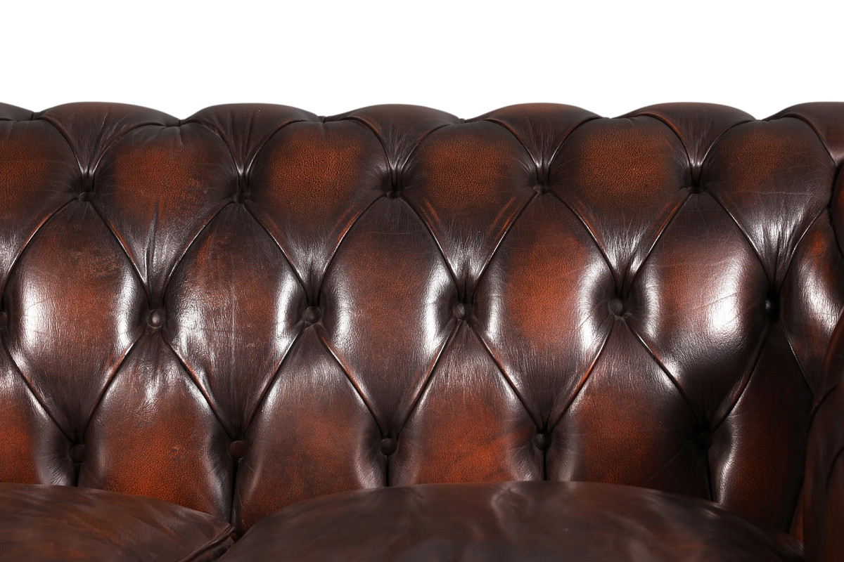 Wunderschönes Original Chesterfield Sofa 2-Sitzer Couch Echt Leder Englisch Polstersofa